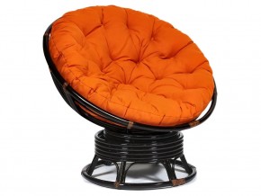 Кресло-качалка Papasan w 23/01 B с подушкой Antique brown, ткань Оранжевый в Челябинске - chelyabinsk.магазин96.com | фото