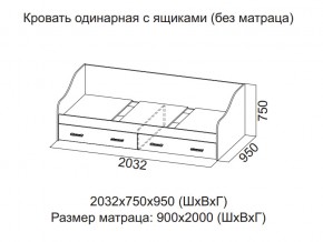 Кровать одинарная с ящиками (Без матраца 0,9*2,0) в Челябинске - chelyabinsk.магазин96.com | фото